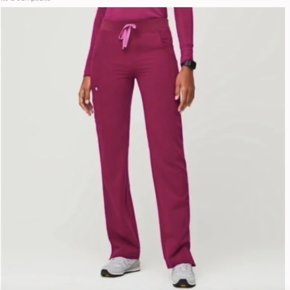 Figs Pants - Figs Raspberry Yola Skinny Scrub Pants XS